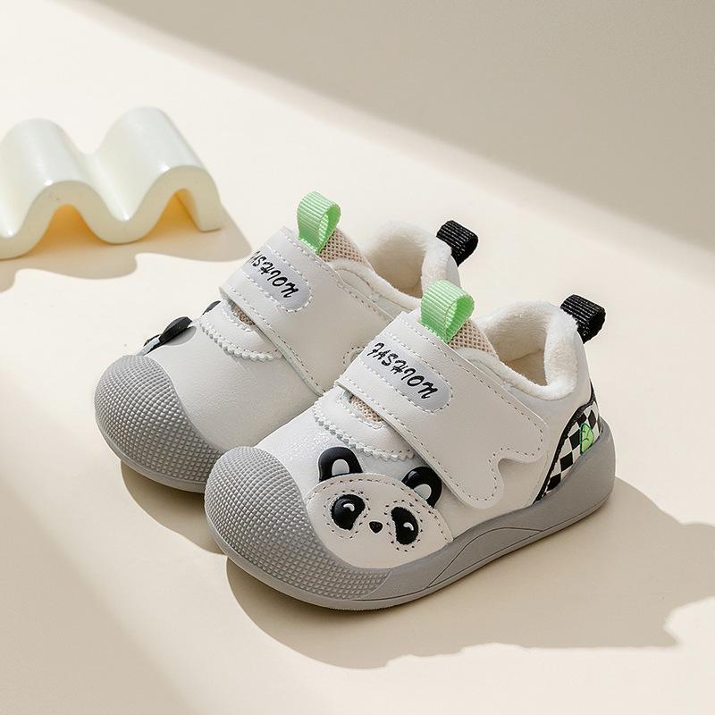 2025 Winter Baby Velvet Non-slip Soft Sole Walker Shoes for Girls & Boys - Infant Leather Surface Cotton Shoes