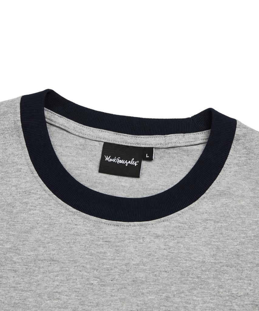 MARK GONZALES Logo Graphic Ringer Short Sleeve T-Shirt - M/Grey