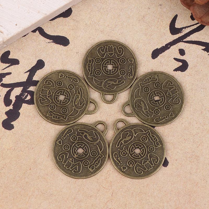 1/3/5Pcs Chinese Taoism Ancient Coin Pendant Necklace Exorcising Evil And Demon Enhancing Luck With Amulet Coin Jewelry