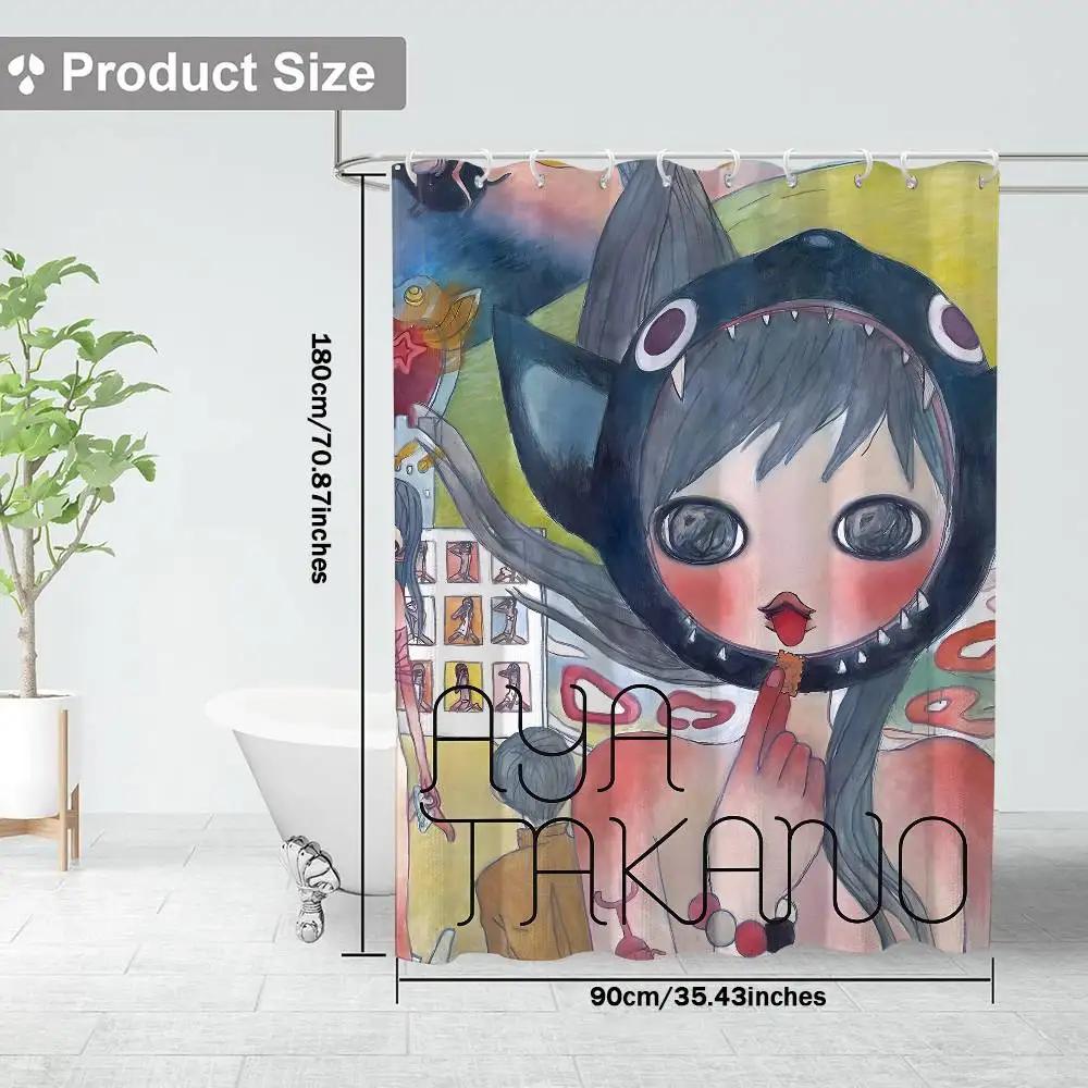 Aya Takano 1 Piece Of 150x180cm Printed Shower Curtain Partition Bathroom Waterproof And Mold Resistant