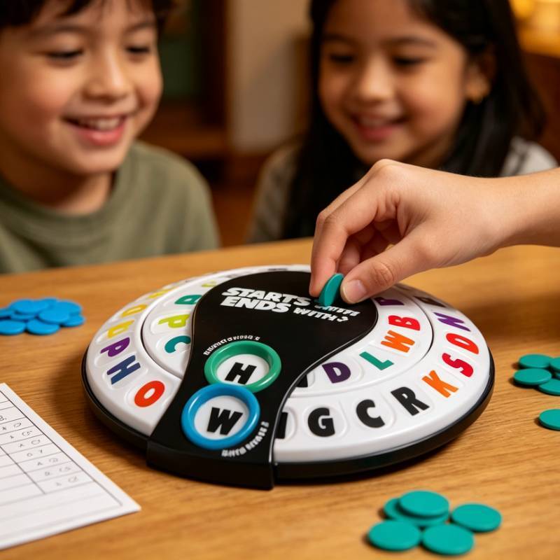 Gioco di Parole Spin And Shout Per Divertimento in Famiglia e Allenamento Cerebrale in Ambienti Interni