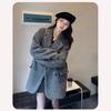 New 2026 Women's Grey Woolen Coat - Trendy, Thickened Short Jacket for Autumn/Winter