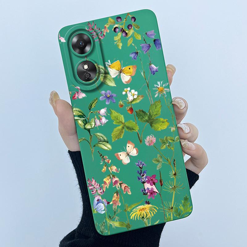 For OPPO A17 A17K 2022 CPH2477 Case Back Cover Cute Panda Sweet Girls Soft Silicone TPU Phone Case Shockproof Protective Casing