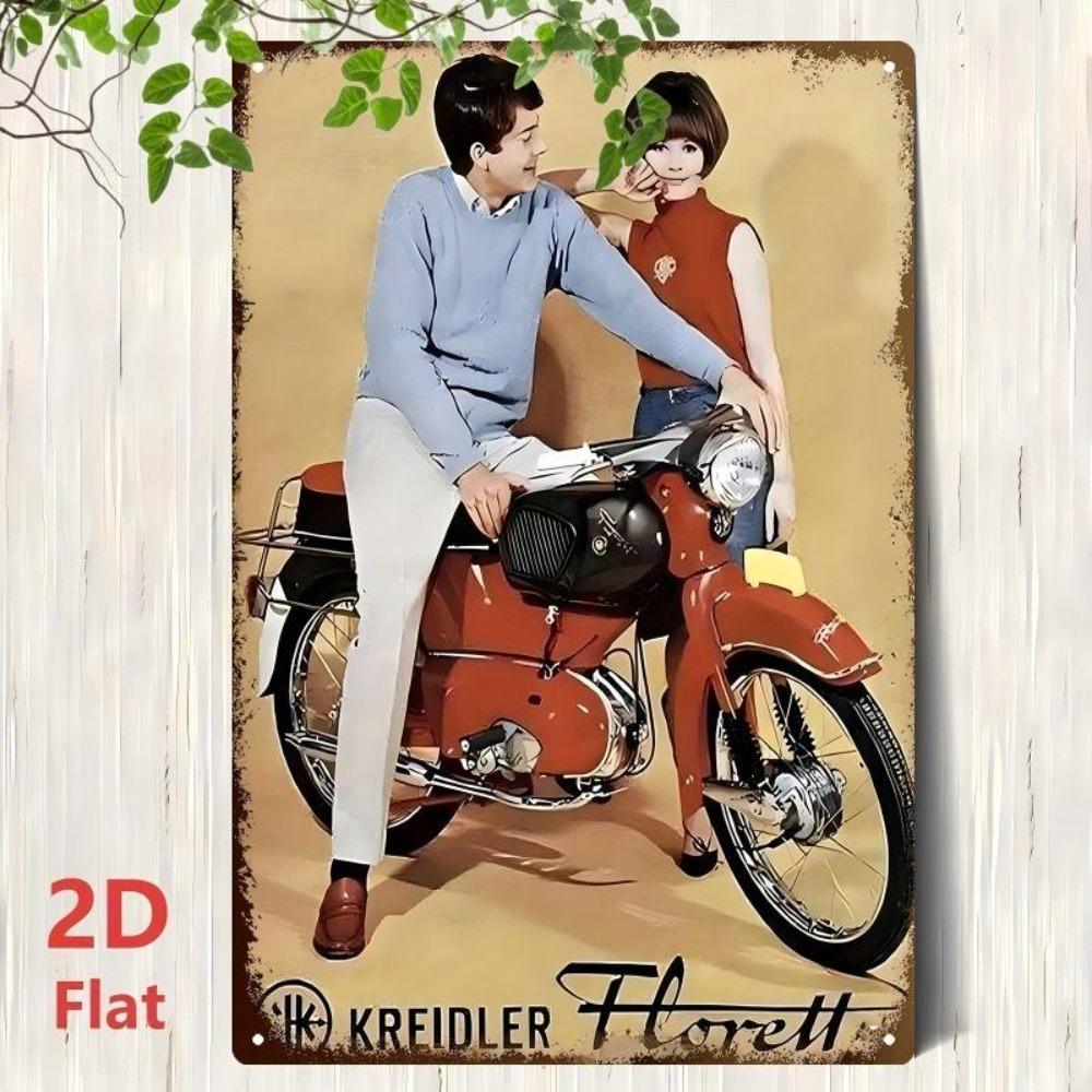 Retro Motorcycle Tin Sign Man Cave Garage Decor 20x30 Cm Metal Poster
