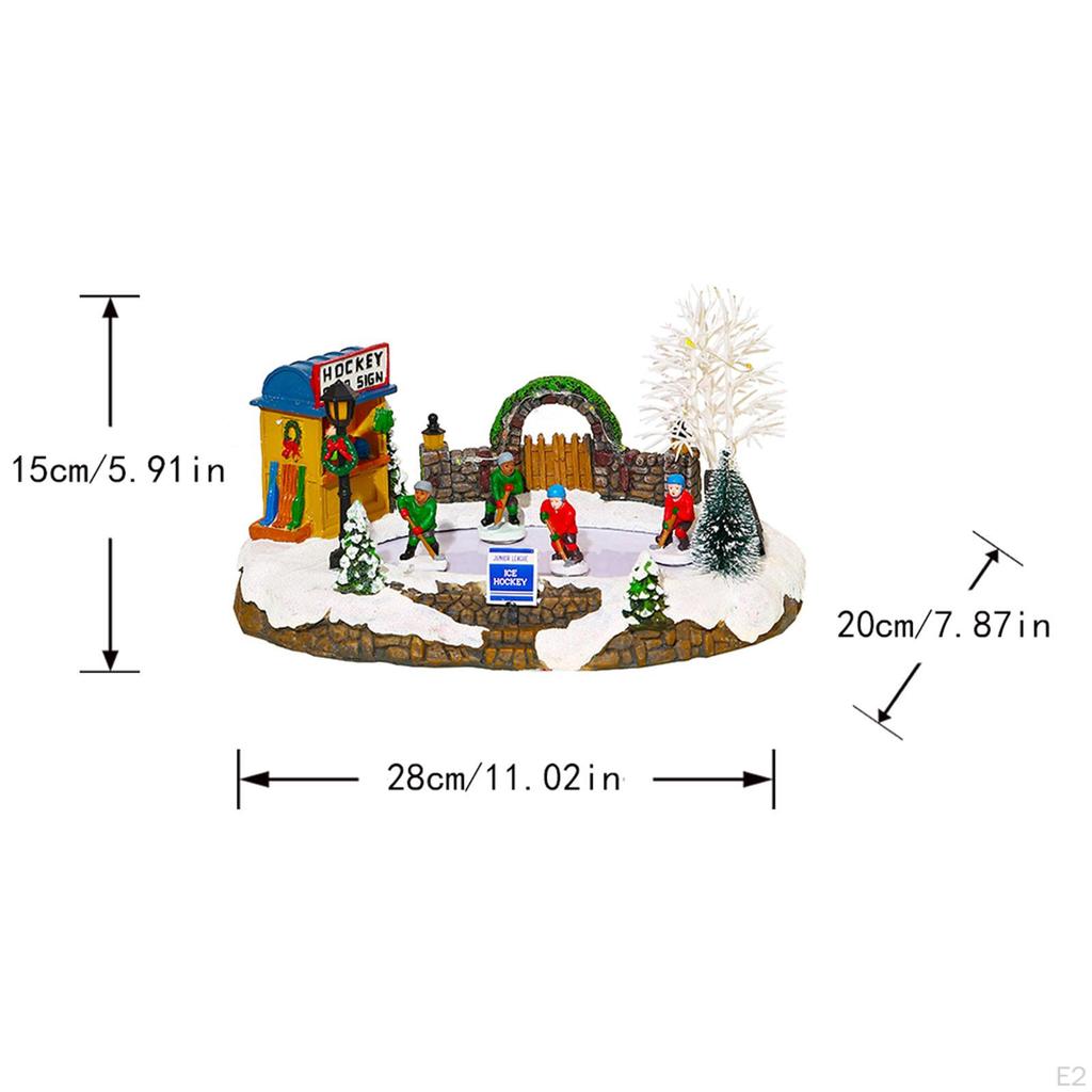 Xmas Village Επιτραπέζιο Χόκεϋ Χριστουγεννιάτικο LED Μπομπονιέρες Φωτιστικό Τραπέζι