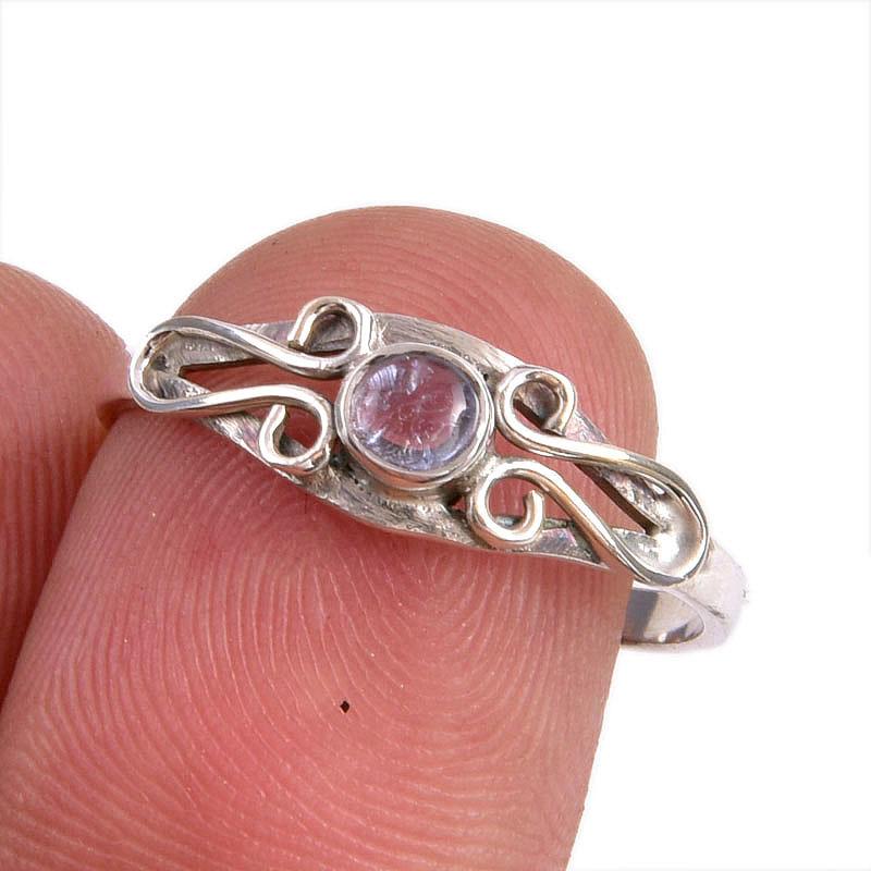 

Natural Tanzanite Gemstone 925 Solid Sterling Silver Jewelry Ring Size 8 b9y56