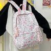 Homemade Sweet and Cute Kitten Printed School Bag for Girls Junior High School Students Large Capacity Girls College Backpack