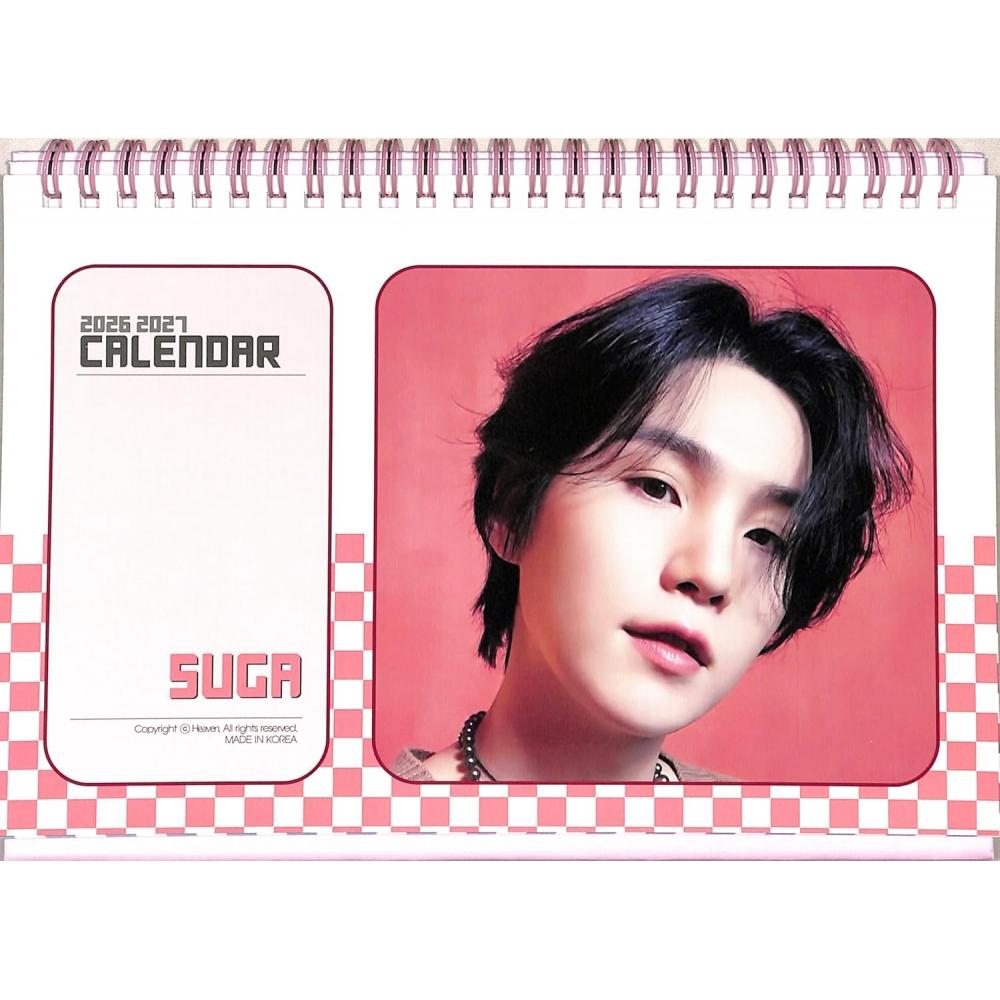 Небрендированный Настольный календарь Bts 2026 2027 + 1 Набор наклеек Шуга