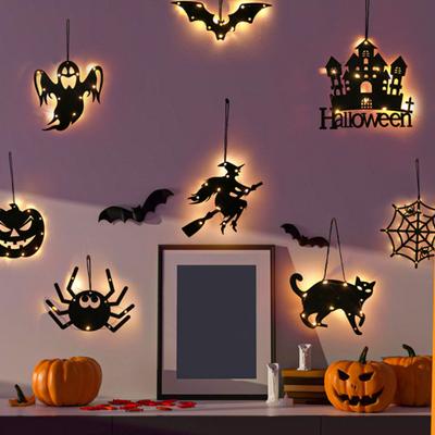 Wisiorek na Halloween Upiorna lampa wisząca na Halloween Zasilanie bateryjne Trwały wisiorek LED w kształcie dyni ducha do domu