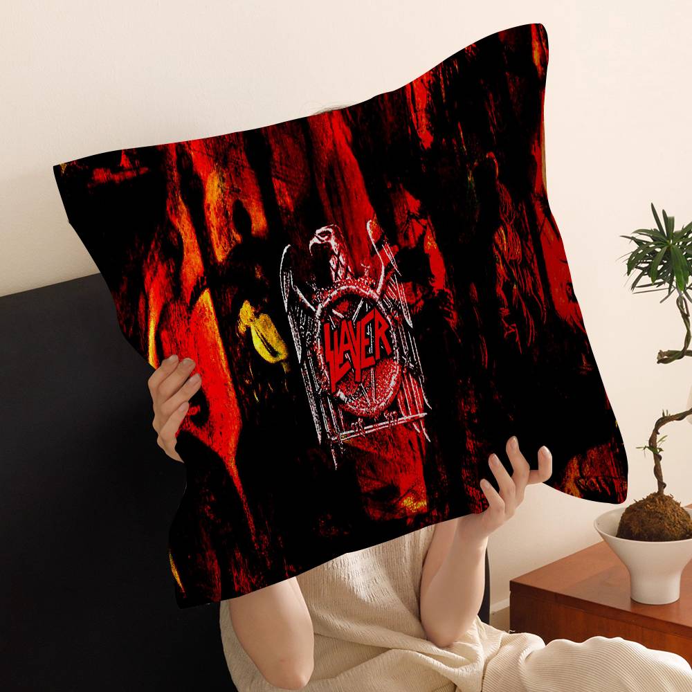 S-Slayer H-Heavy M-Metal Band Pillow Gifts Home Office Furnishings Bedroom Sofa Car Cushion Cover Case 45x45cm