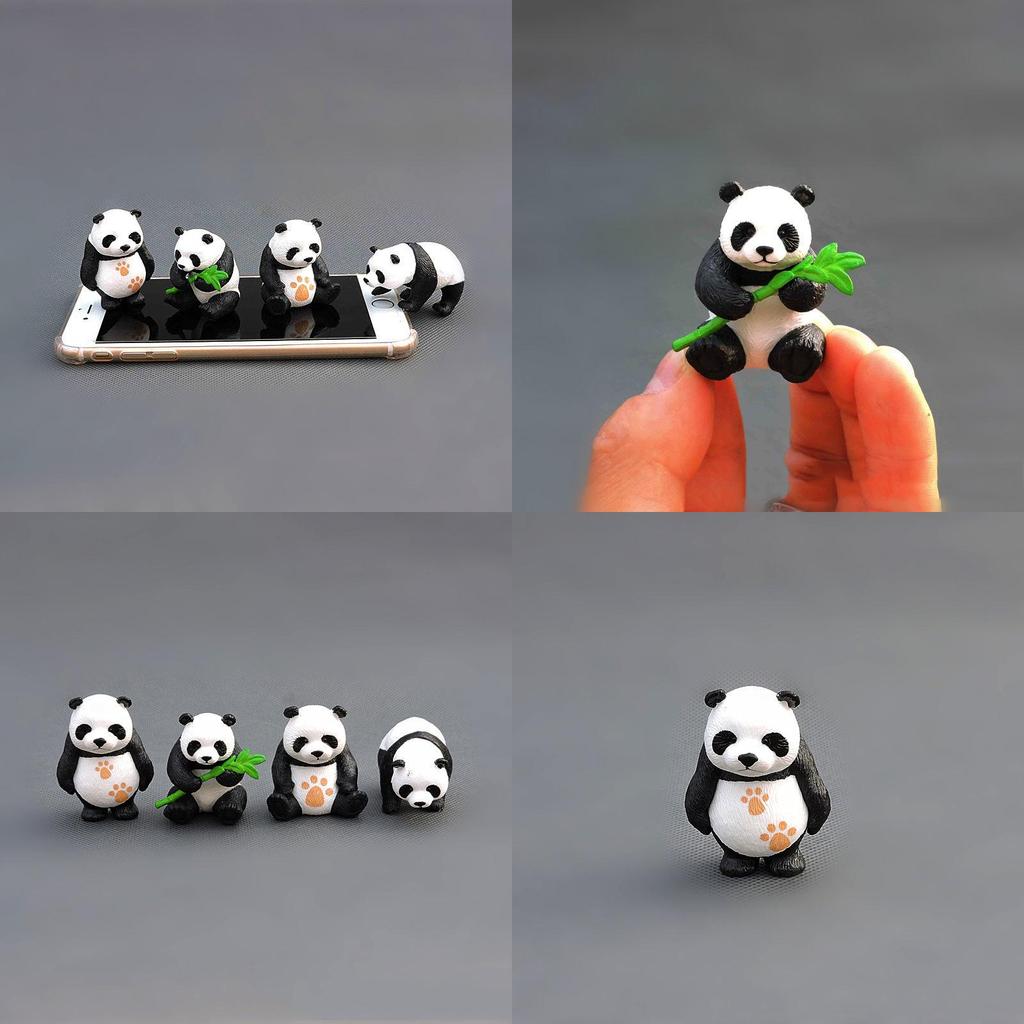 Adorable 4pcs/set Lovely Mini Panda Action Figure Collection Toys For All Ages