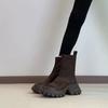 Elastic Boots 2026 Spring and Autumn Round Toe Retro Patchwork Sports Short Boots for Women To Look Slim and Versatile Sock Boot