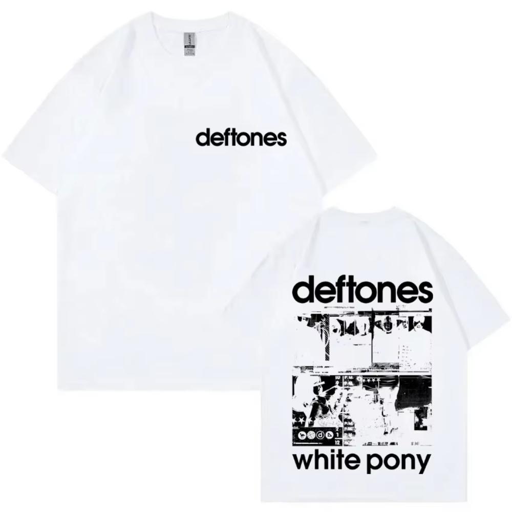 Rock Band Deftones White Pony Doppelseitiger Druck T-Shirt Herren Hip Hop Alternative Metal Übergroß Streetwear Damen Mode T-Shirt