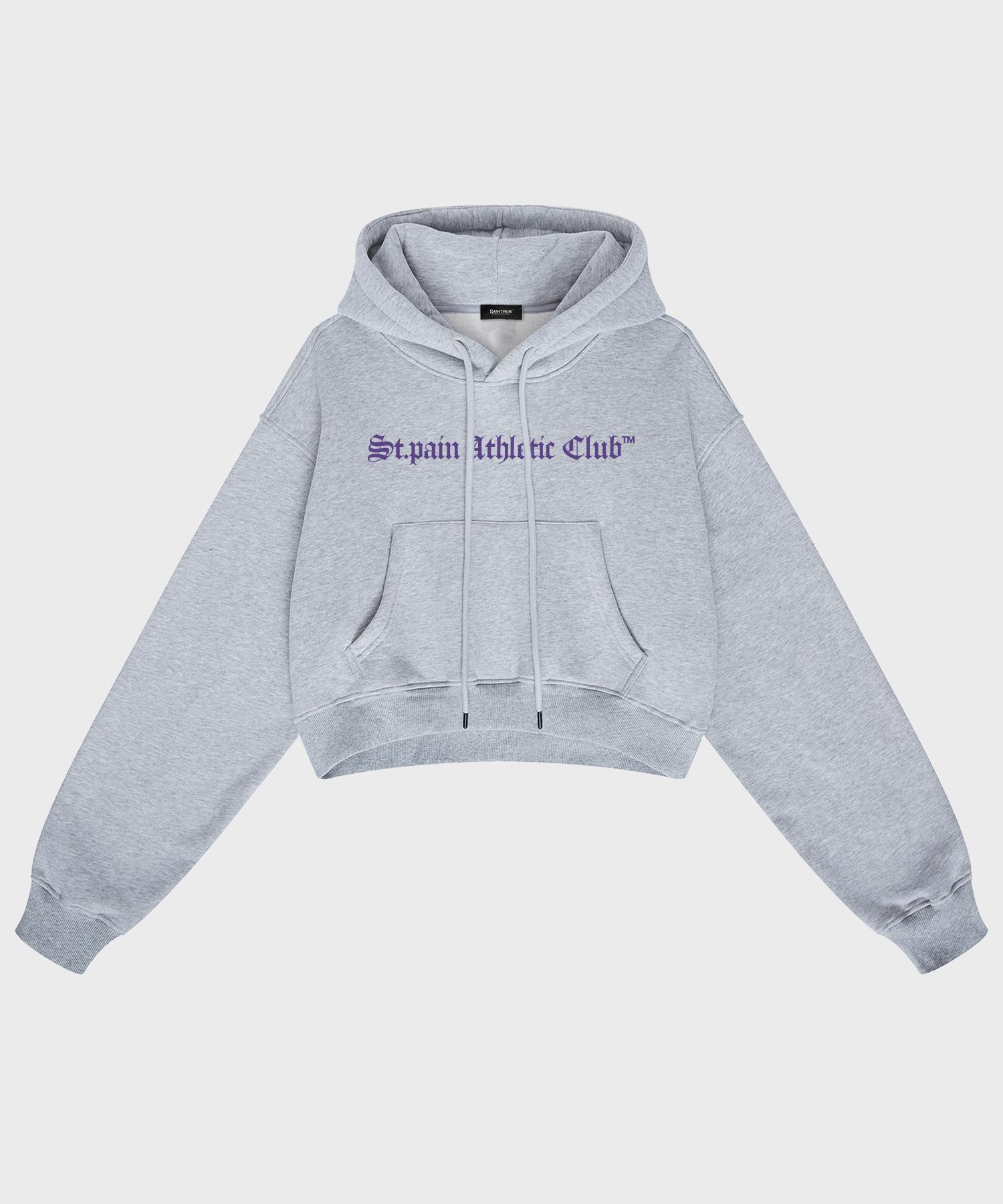 Saint Pain Sp Athletic Crop Hoodie Melange Grey Melange Gray/M