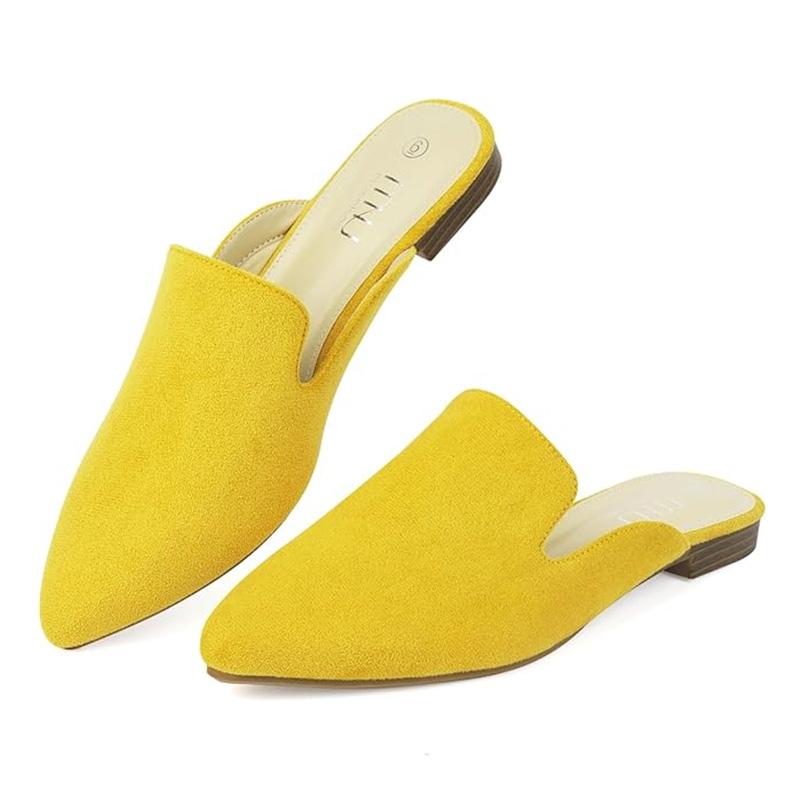 MUSSHOE Мюли женские на плоской подошве Удобные женские мюли с острым носком 6.5