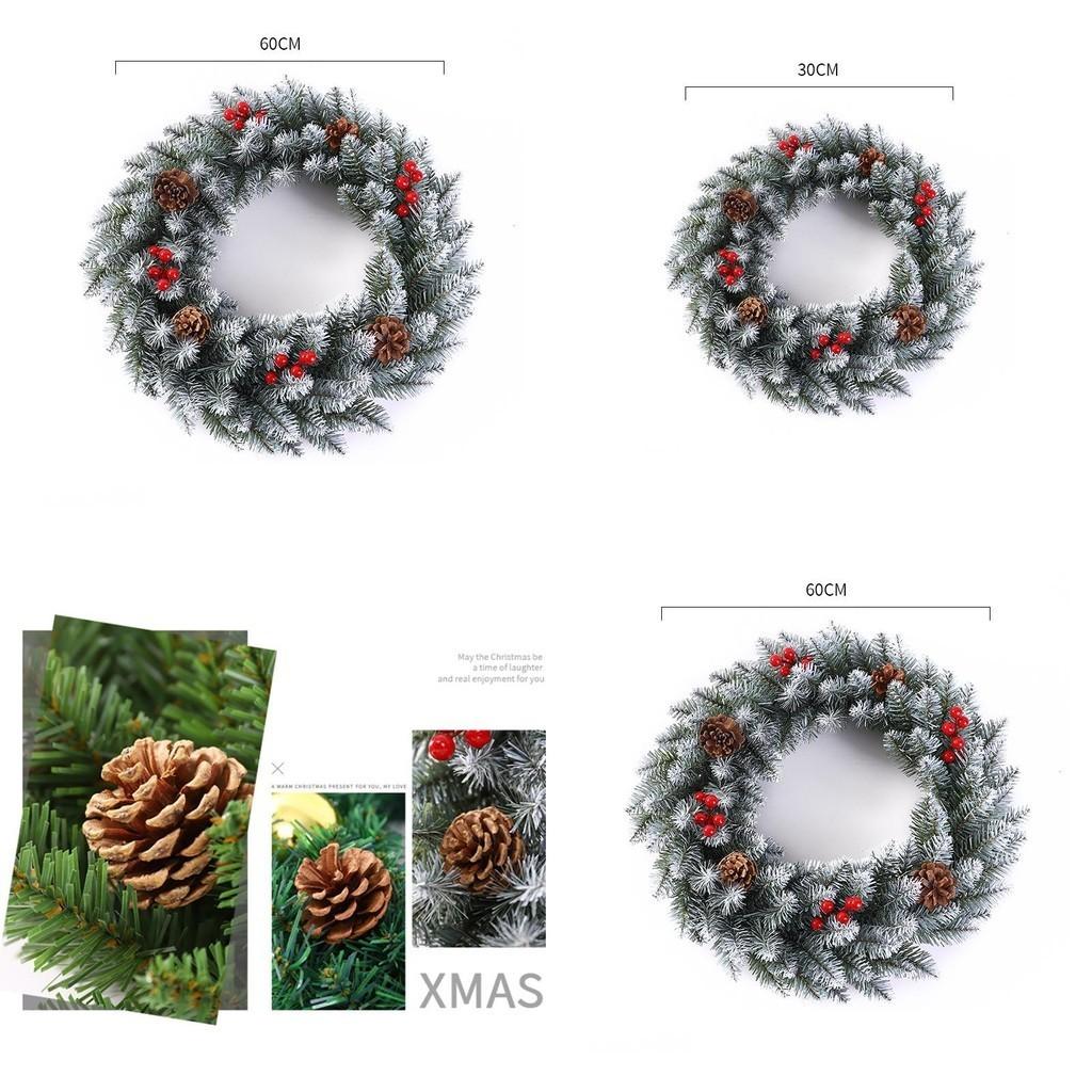 Plush Pvc 11.8-23.6in Christmas Wreath Home Decoration Xmas Gift