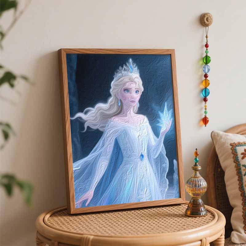 Disney Frozen Elsa Character Digital Oil Painting Art Kit Hand Painted Home Decor