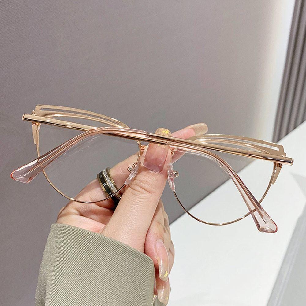 Fashionable Cat Eye Metal Optical Spectacle Eyeglass Anti-Blue Light Computer Glasses Ultralight Eye Protection Goggle Shades