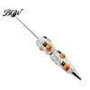 Halloween Beadable Pen Rhinestone Pen, Glitter Plastic Beaded Pumpkin Ghost Skull Writing Gel Ink for DIY Craft Making, School Office Supplies Set