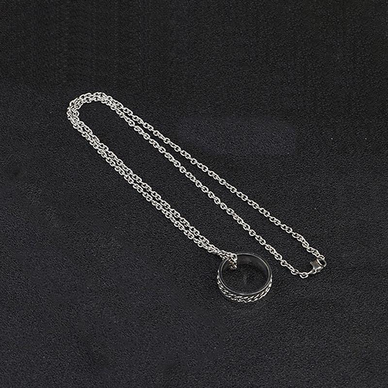 Brand All-Match Ring Necklace Dual-Use Men'S Pendant Simple Women'S Hip-Hop Personality Titanium Steel Accessories