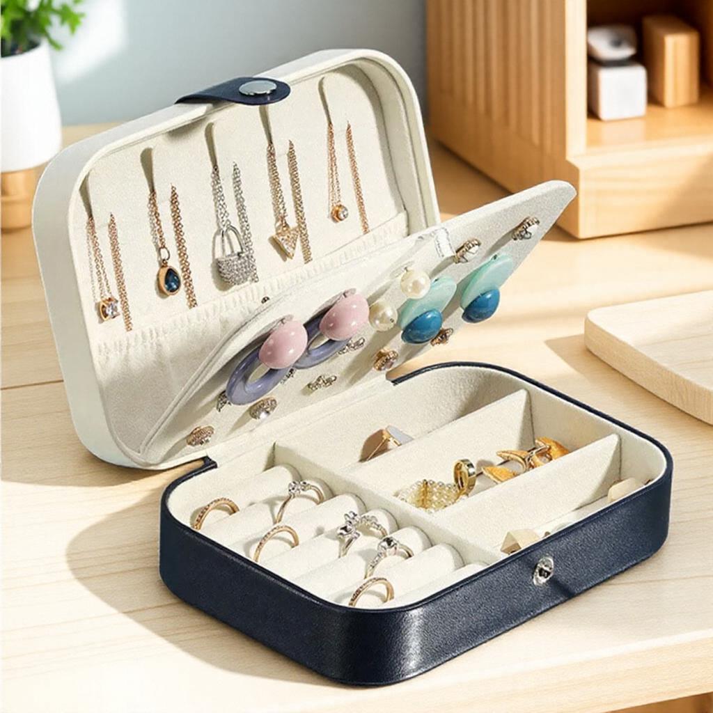 NEW PU Leather Jewelry Box Organizer Storage Display Box Earring Packaging Home Travel Gift