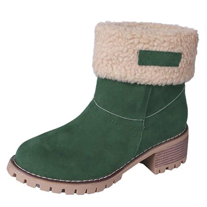 SyfIyno New Women's Winter Boots Comfortable Fist Wool Boots Wedge Pads Cotton Shoes Calf Boots Large Size 35-43