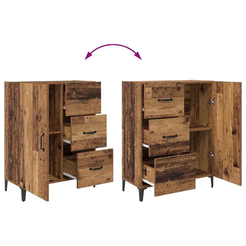 Wall Mounted Highboard Reclaimed Wood Look 69.5 x 34 x 180 cm Engineered Wood