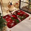 Candy Cane Shaped Christmas Welcome Mat Washable Rug For Living Room Bedroom Bathroom Kitchen Indoor Outdoor Home Decor