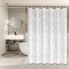 White Lotus Minimalist Shower Curtain, Fresh Style Bathroom Partition Curtain, Beautiful Curtain for Rental Home Bathroom Renovation