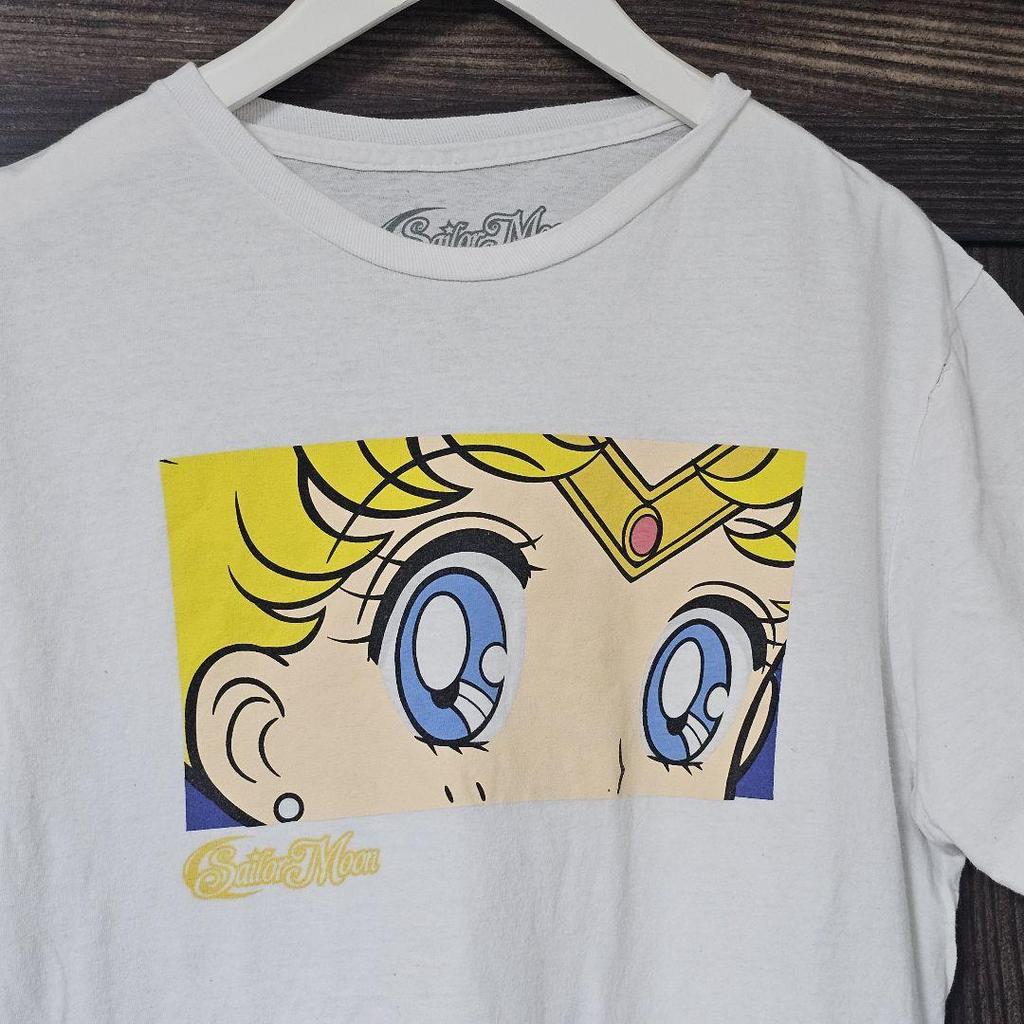 [USED] Hard To Find Sailor Moon Face Anime T-shirt, White, Overseas Limited Edition