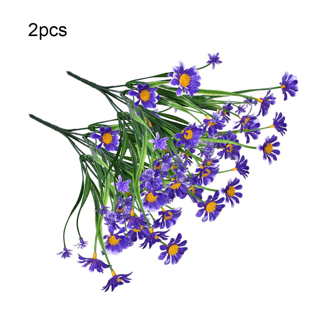 Artificial Flower Bundle Plastic Plants Outdoor Simulated Faux Bouquet Indoor for Window Garden Arrangement