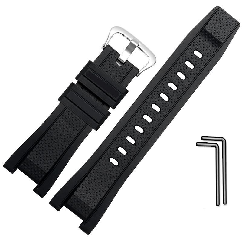 26*14mm Soft Rubber Watchband Replacement for Casio G SHOCK GST-B100/S300/410/210/W110/W100/S110/S100 Silicone Band Men Strap