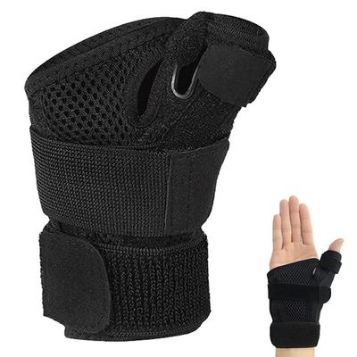 Wrist Supporter Thumb Sweat Absorbent Quick Drying Sports Breathable Fixed Protection Unisex Unisex 1 Piece Black