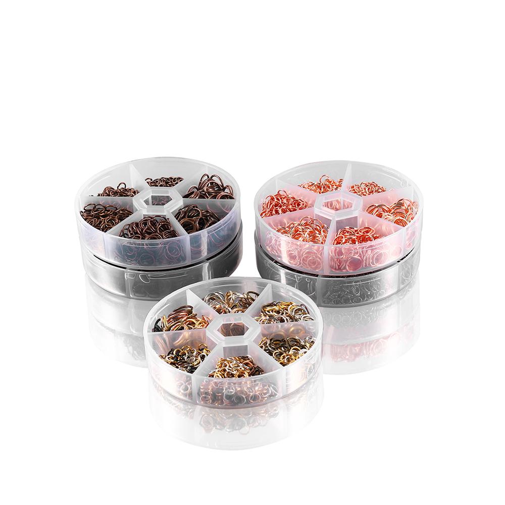 6 przegródek/pudełko Mieszane kolory Otwierane kółka łącznikowe DIY Do kolczyków Naszyjnika Bransoletki Materiały do wyrobu biżuterii