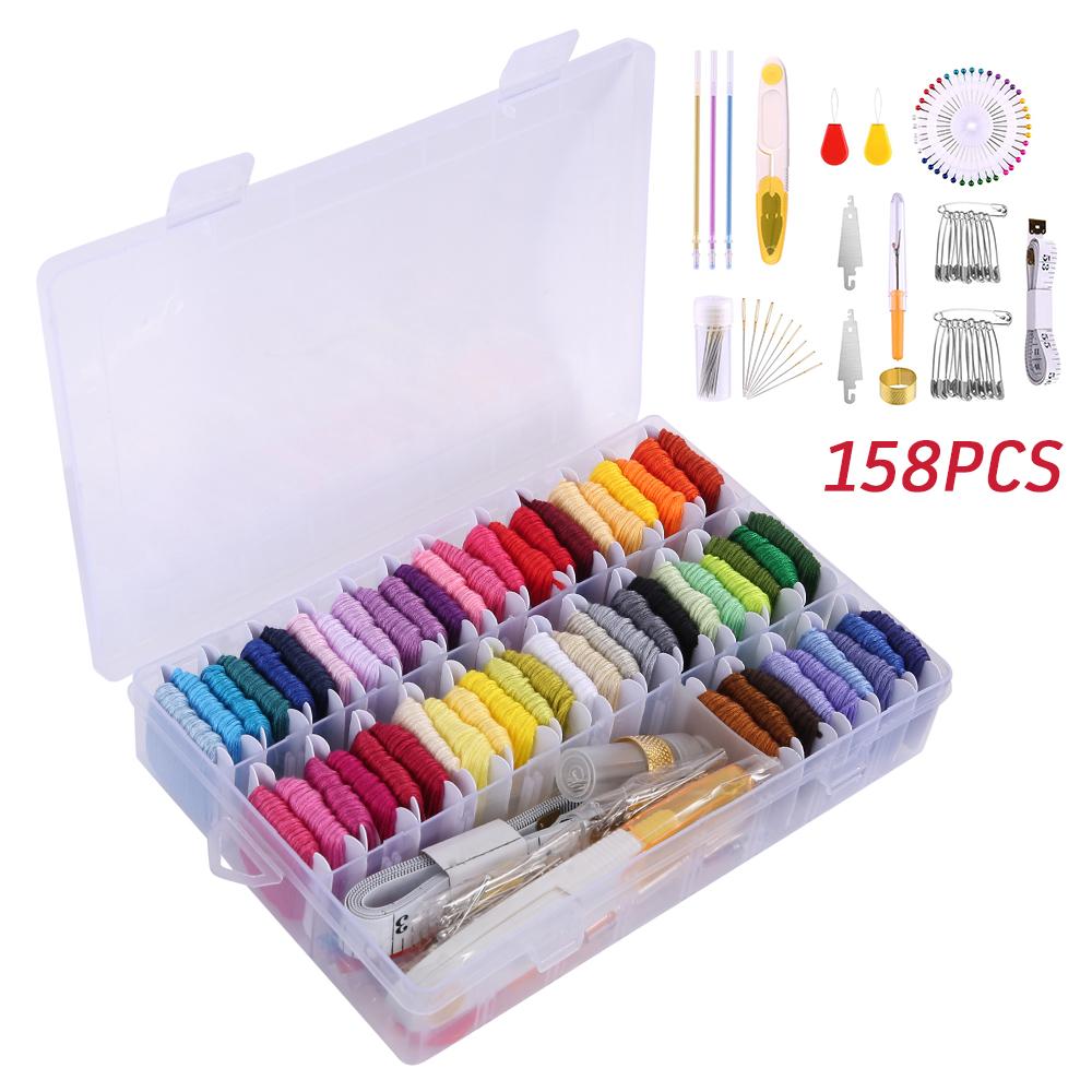 Embroidery Floss Kit Multifunctional Embroidery Thread Floss Kit 3 Layers Embroidery Cross Stitch Kit 200 Colors Friendship