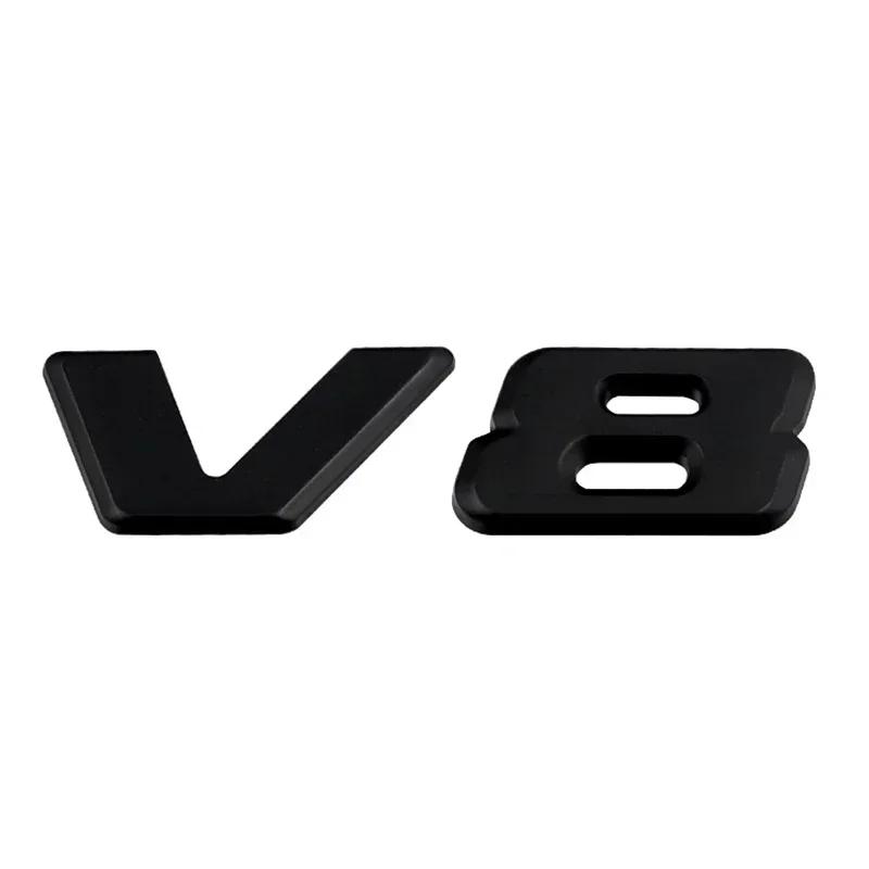 3D chromově černá V8 Logo Písmena Znak Odznak Nálepka na Blatník Auta Pro Mercedes Benz AMG GL ML SL 500 220 C63 S500 V8 Příslušenství