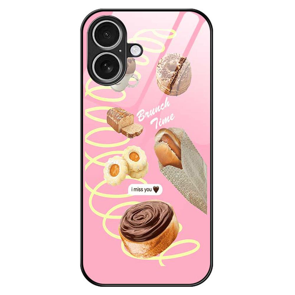 For iPhone 17 Case TPU PC Tempered Glass Pattern Printing Anti Drop Phone Back Cover