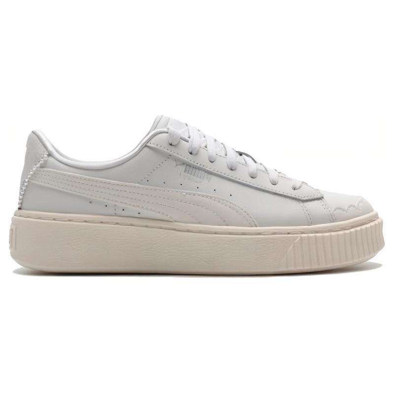 Puma Platform Cushioning Lightweight Low Top Skateboard Shoes Women's White 398910-01