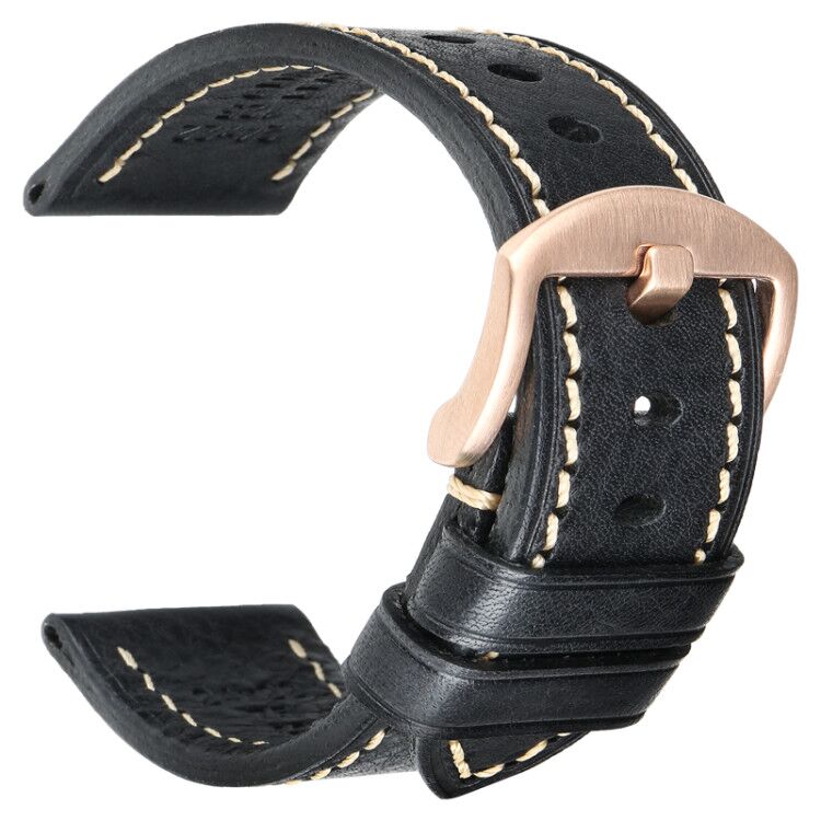 WatchBand Luxury Watch Band Genuine Leather Watchbands 20mm 22mm Black Dark Brown Women Men Cowhide Watch Band Strap