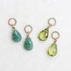 K10 Natural Stone Earring Pendant Changeable [SOI] Charm, Charm, Top, (Peridot)