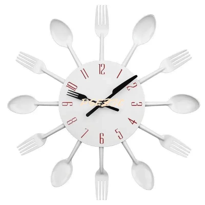 12 Inch Restaurant Kitchen Personalized Metal Creative Wall Clock Living Room Clock Minimalist Art Waterproof Quartz Wall Clock