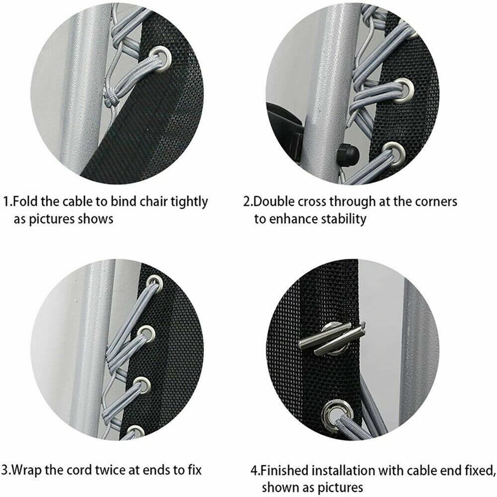 4x Elastic Elastic Rope Lying Chair Accessories With Round And Thick Binding Rope For Courtyard And Garden Furniture