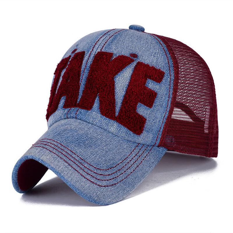 Унисекс джинсовая сетчатая бейсболка в корейском стиле ZHENYUEQI