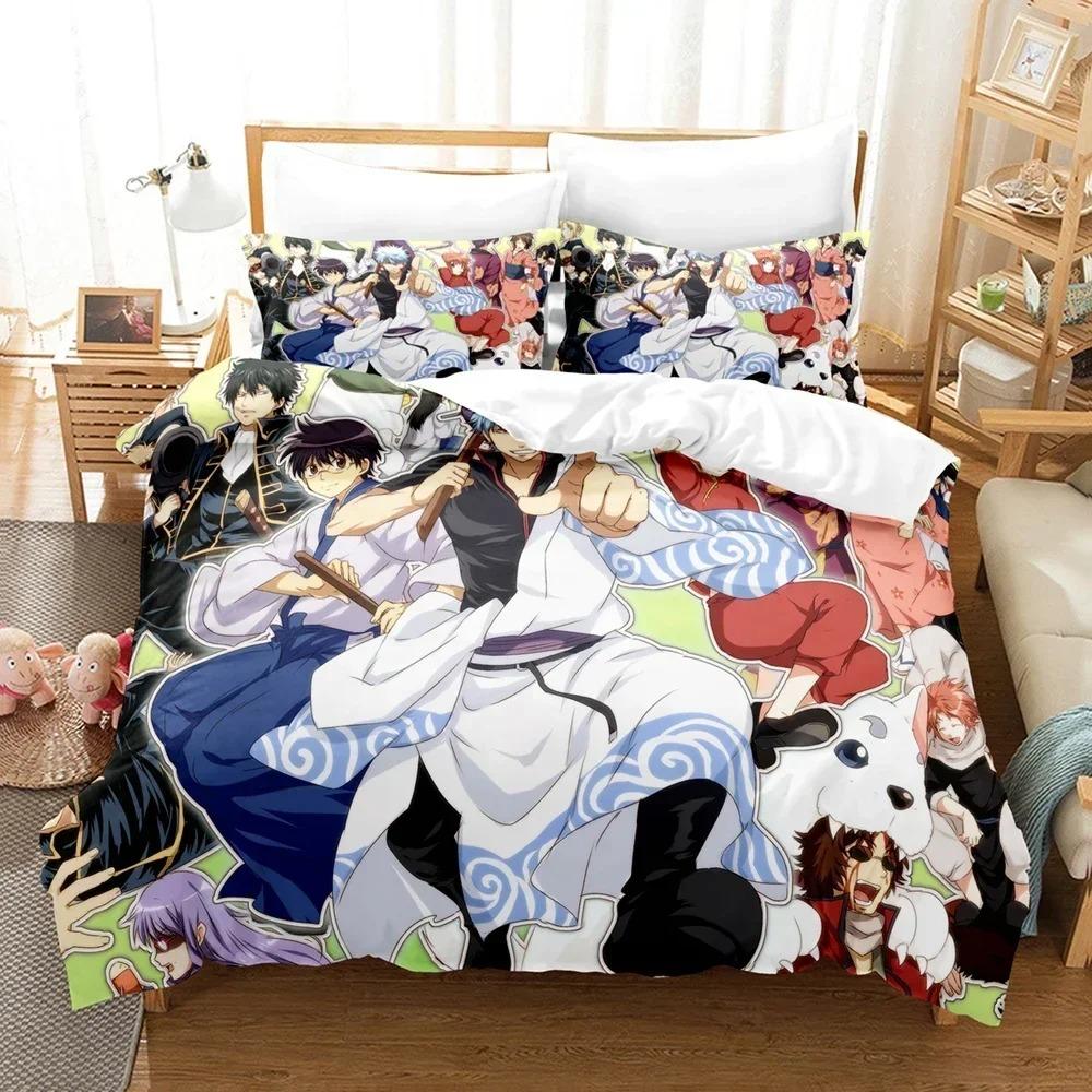 Comforter Gintama Anime Gintoki Sakata Bedding Set 3D Printed Suitable For Bedroom Kids Home Textile