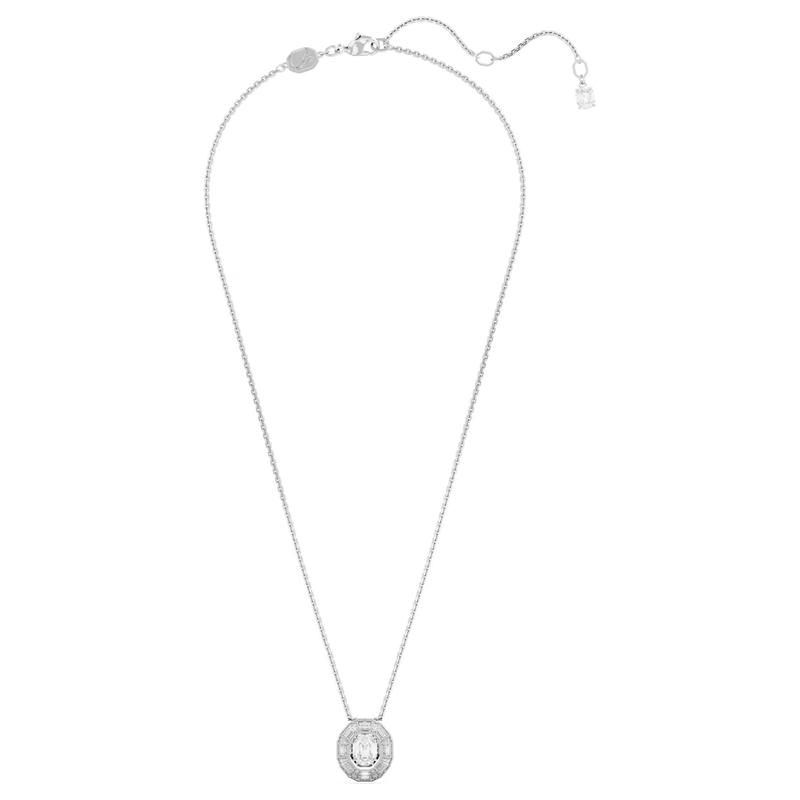 Swarovski Mesmera Octagon Cut Design Rhodium Plated Necklace Women's Silver 5669915BIANCO