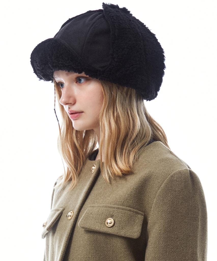 Seullipiseullib [Unisex]F/W Reversible Satin Trooper Hat Black