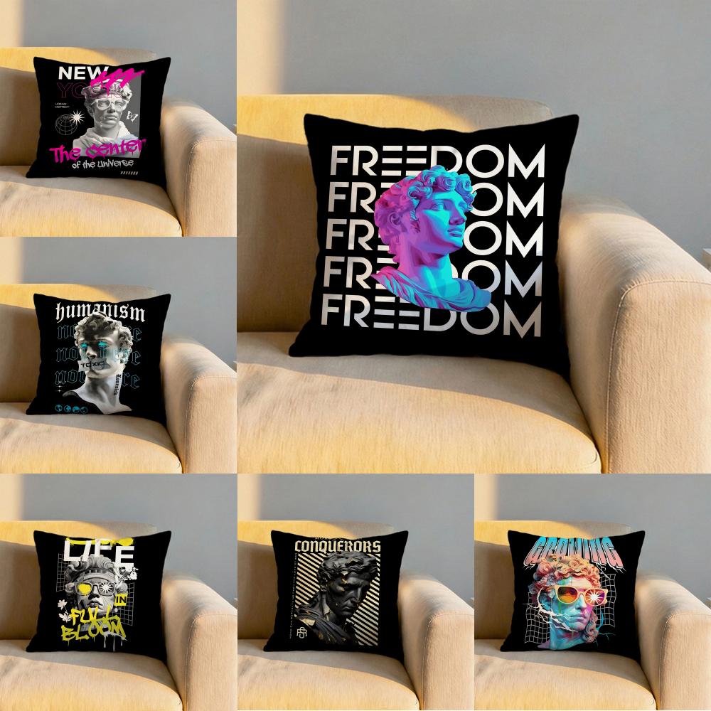 Exquisite Sculpture Cushion Cover Soft Reversible Durable Pillow Cover MultiScene Use for Home Car Daily Comfort