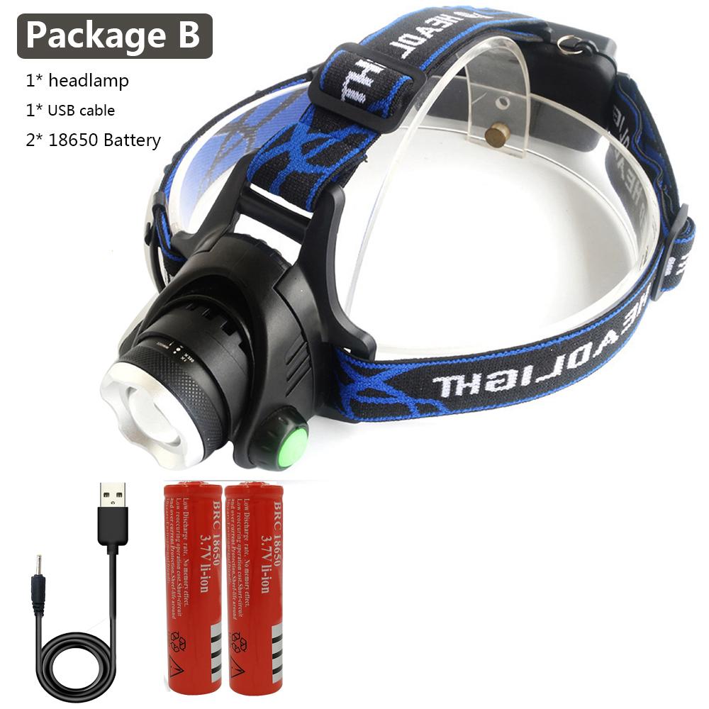 XHP180 2000.000 LM, der hellste LED-Scheinwerfer, zoombarer Kopf, Taschenlampe, Taschenlampe, Scheinwerfer, USB wiederaufladbar, für Camping
