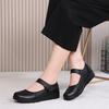First layer cowhide mother shoes soft leather middle-aged and elderly Velcro flat-soled women's shoes leather comfortable elderly leather shoes