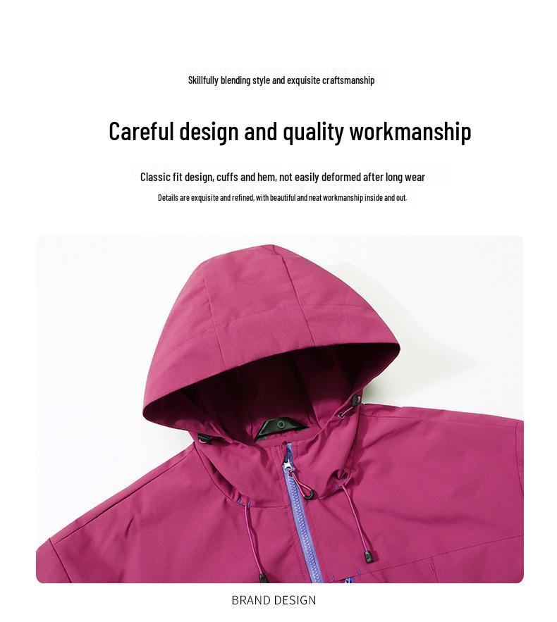 Unisex 7870 Outdoor-Jacke: Winddichter, wasserdichter Kapuzenmantel für Teenager, Männer und Frauen - Perfekt für Bergsteigen im Frühling und Herbst.